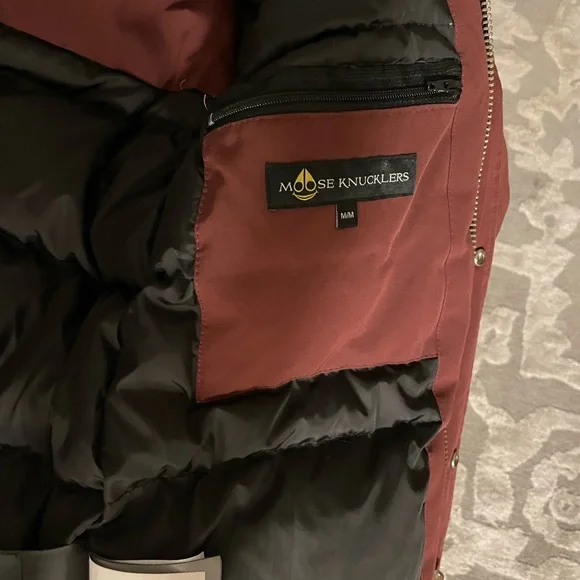 Burgundy Moose knuckles kid’s winter jacket - Picture 3 of 8